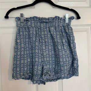 Blue Patterned Women's Shorts